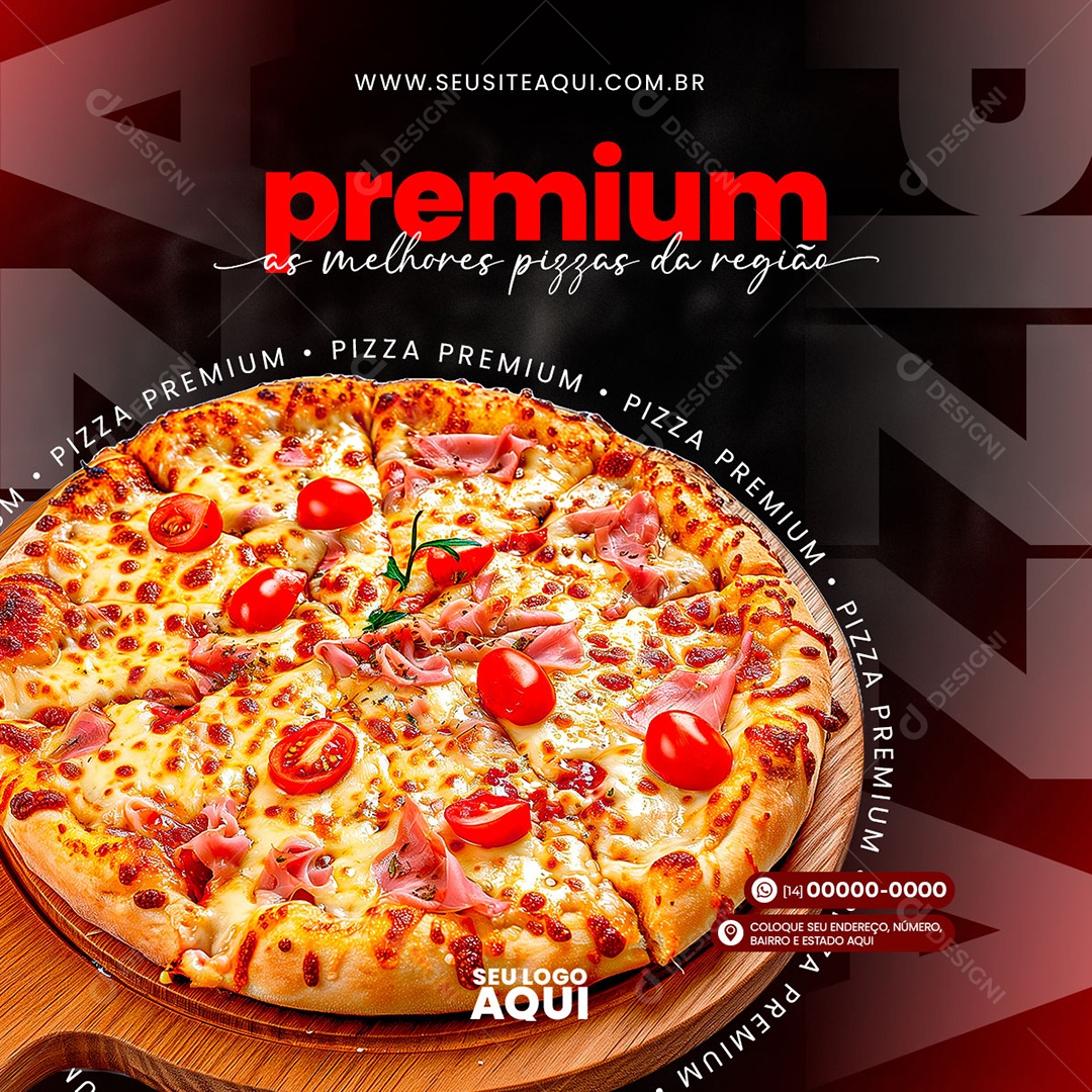 Feed Pizza Premium as Melhores da Região Social Media PSD Editável