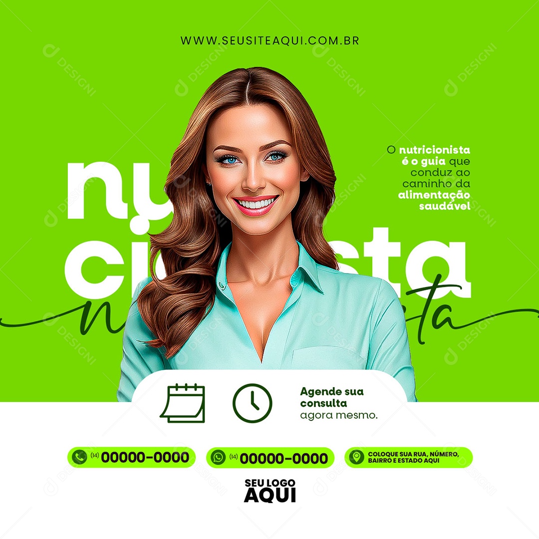 Feed Nutricionista é o Guia que Conduz ao Caminho da Alimentação Saudável Social Media PSD Editável