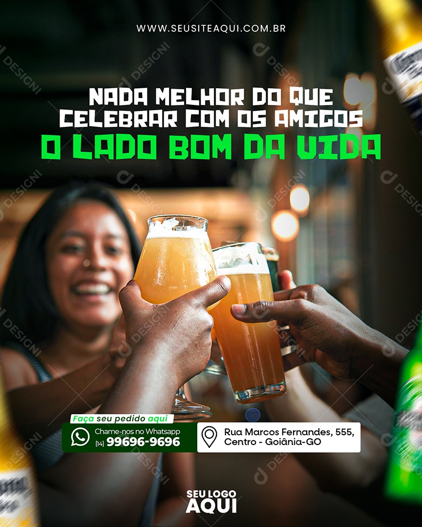 Nada Melhor do que Celebrar com os Amigos o Lado Bom da Vida Social Media PSD Editável