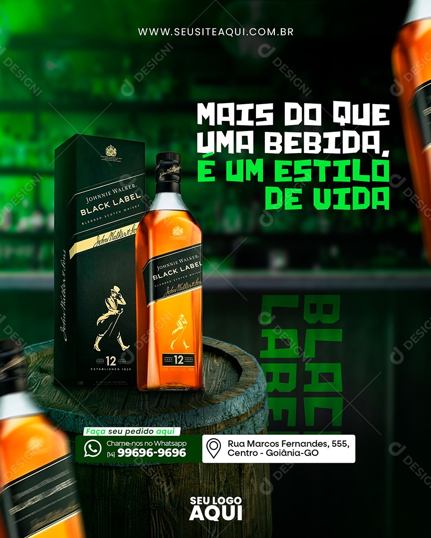 Mais do que uma Bebida é um Estilo de Vida Social Media PSD Editável