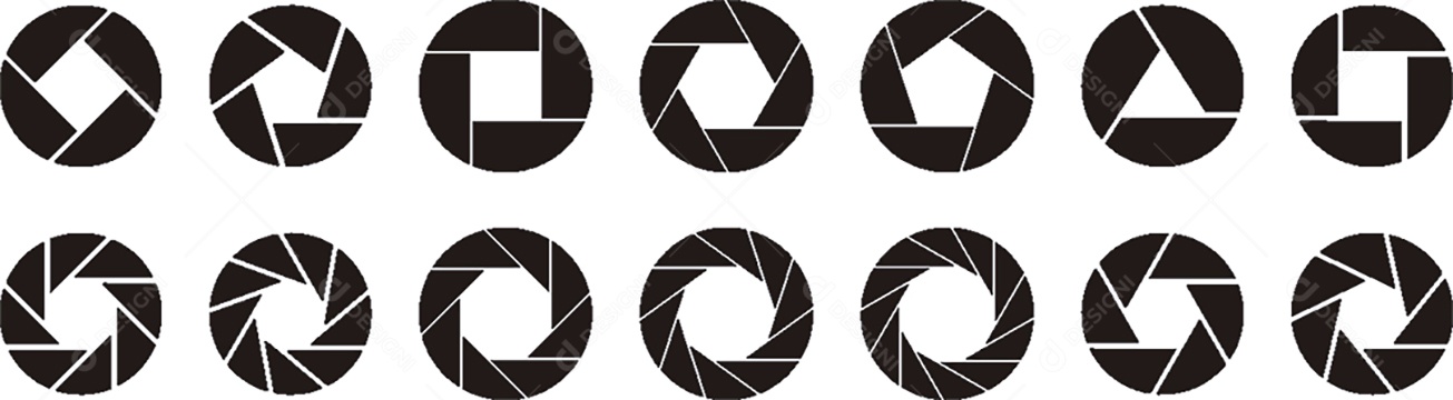 Conjunto de Ícone de Abertura de Câmera Vetor EPS