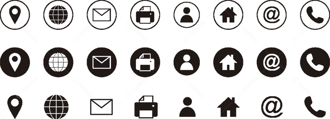 Conjunto de Ícones de Comunicação Telefone Web Vetor EPS