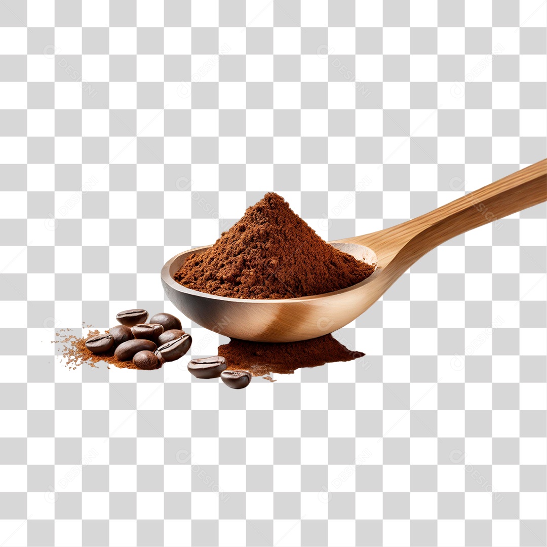 Pó de Café em Colher PNG Transparente