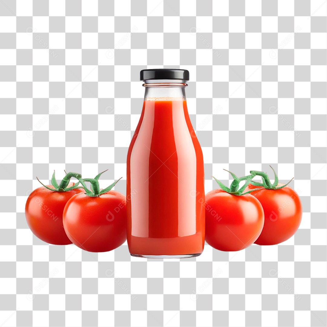 Garrafa com Molho de Tomate PNG Transparente