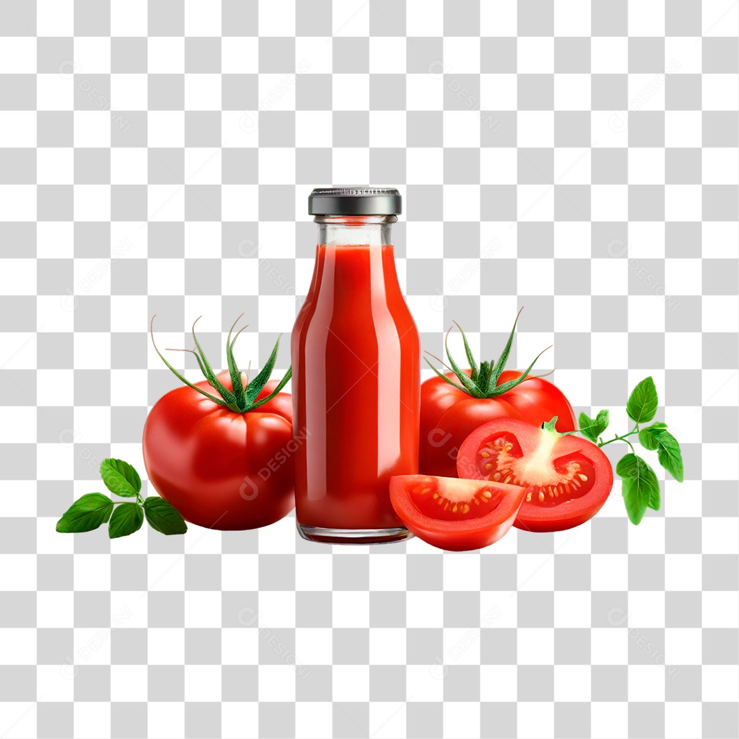 Garrafa com Molho de Tomate PNG Transparente