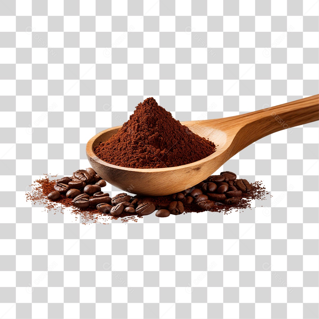 Pó de Café em Colher PNG Transparente
