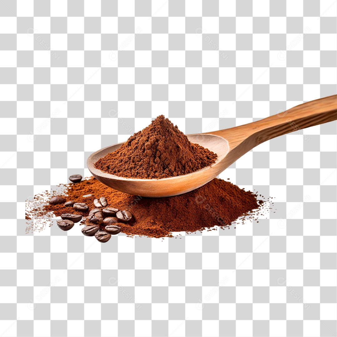 Pó de Café em Colher PNG Transparente