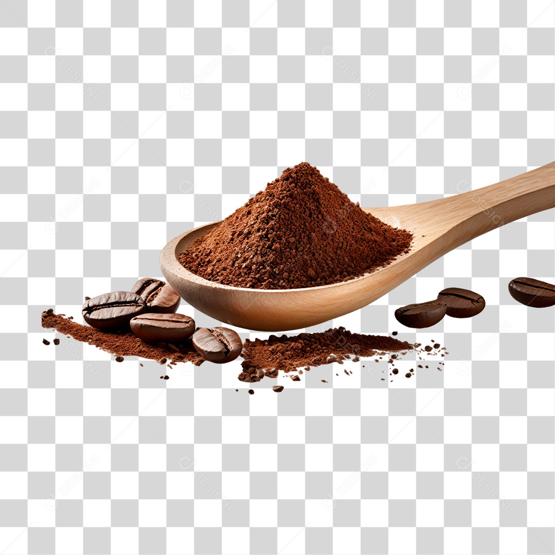 Pó de Café em Colher PNG Transparente