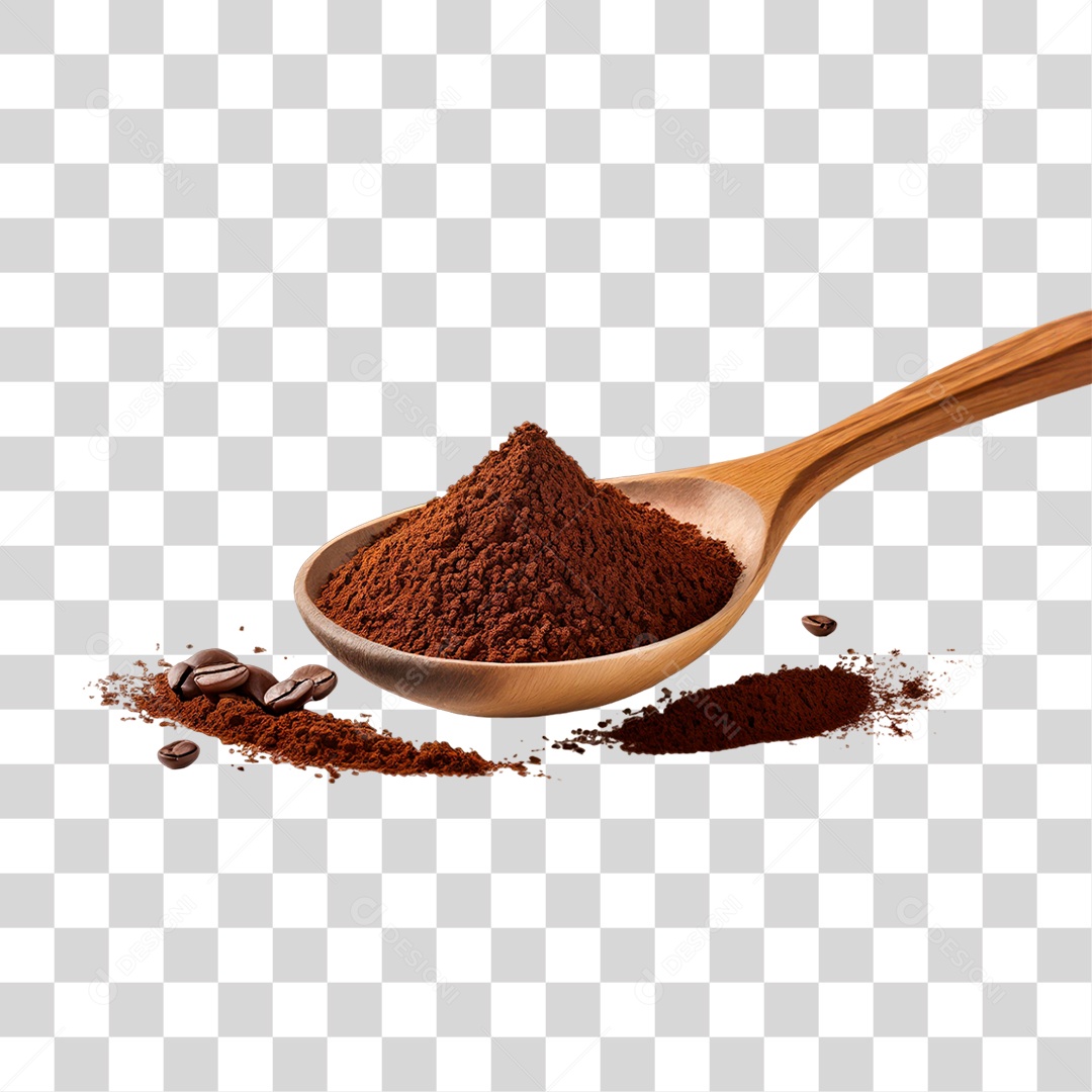 Pó de Café em Colher PNG Transparente