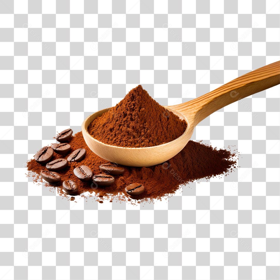 Pó de Café em Colher PNG Transparente
