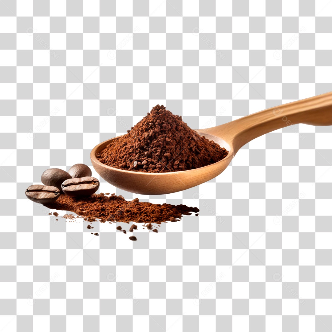 Pó de Café em Colher PNG Transparente