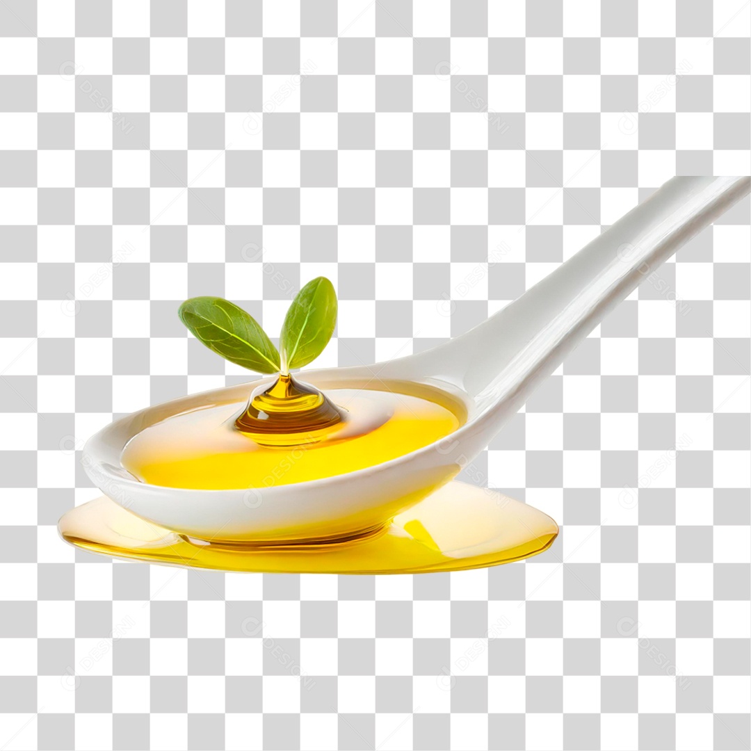 Colher com Azeite de Oliva PNG Transparente