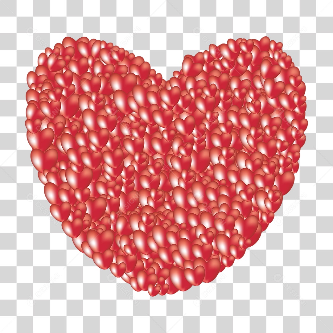 Elemento 3D Corações Cores Amor Para Composição PNG Transparente