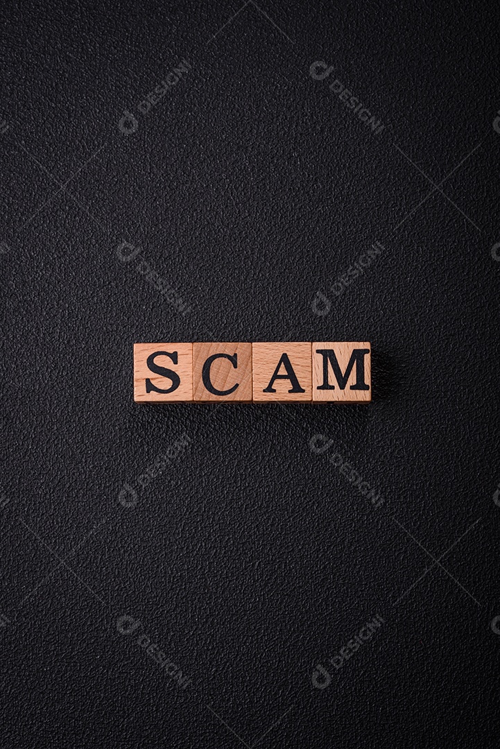 A inscrição Tendência feita de cubos de madeira sobre um fundo liso. Pode ser usado para o seu design