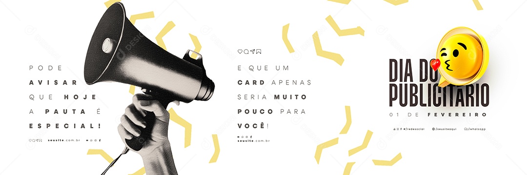 Carrossel Dia Do Publicitário 1 de Fevereiro Social Media PSD Editável