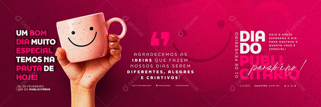 Carrossel Dia Do Publicitário 1 de Fevereiro Agradecemos as Ideias Social Media PSD Editável