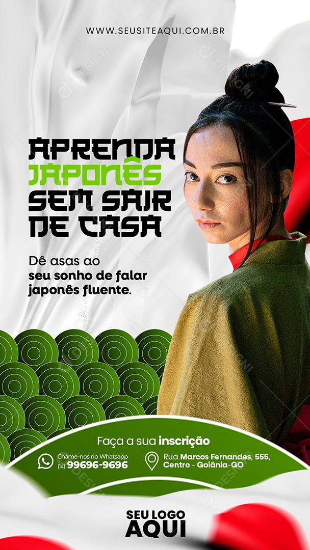 Story Aulas de Japonês Social Media PSD Editável
