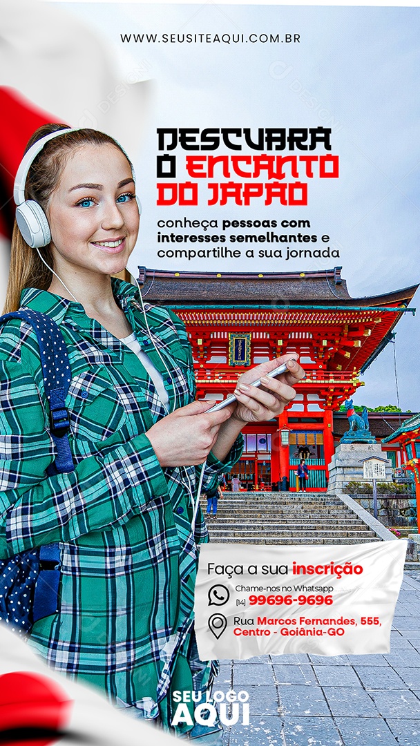 Story Aulas de Japonês Social Media PSD Editável