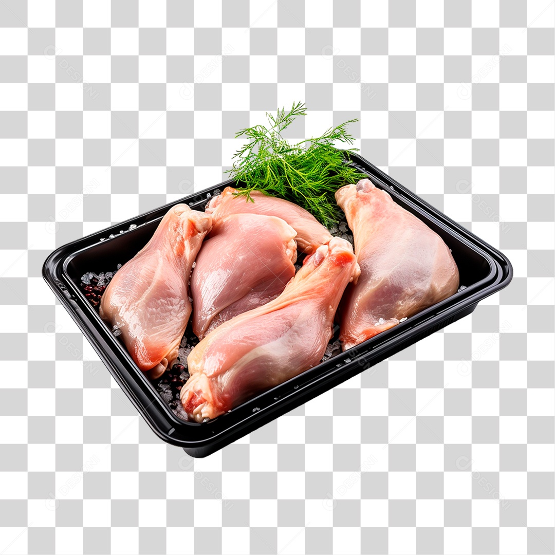 Bandeja com Coxas de Frango PNG Transparente