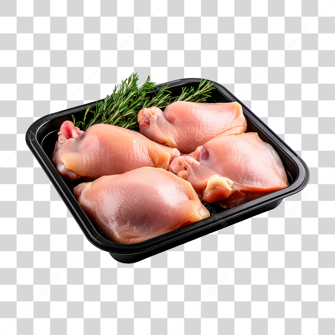Bandeja com Coxas de Frango PNG Transparente