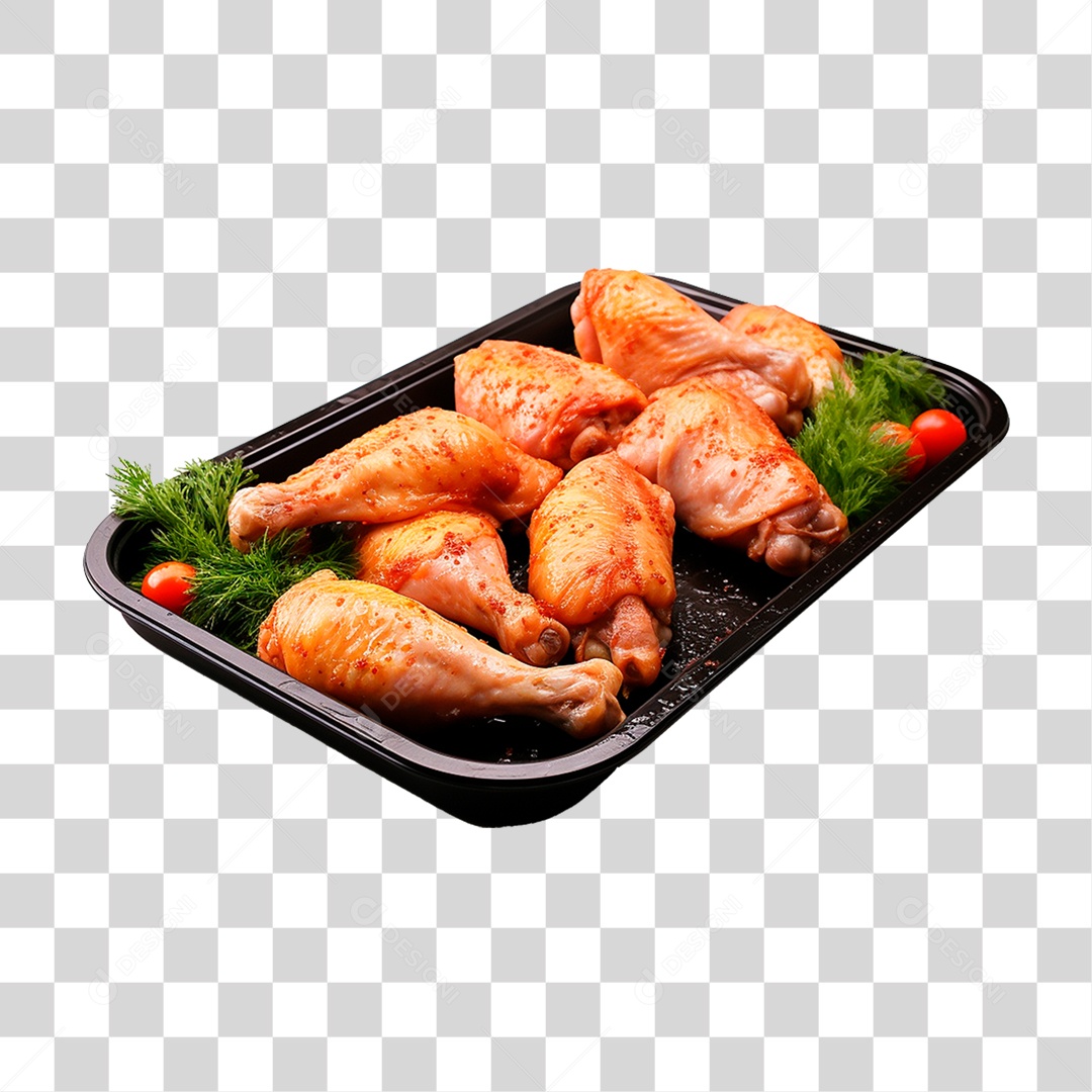 Bandeja com Coxas de Frango PNG Transparente