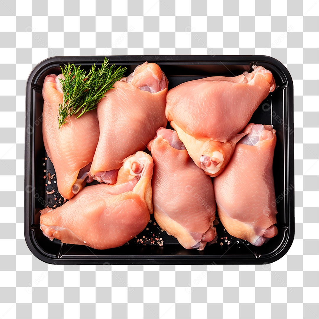 Bandeja com Coxas de Frango PNG Transparente