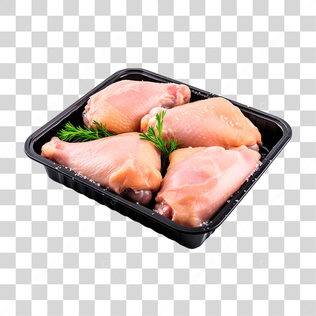 Bandeja com Coxas de Frango PNG Transparente
