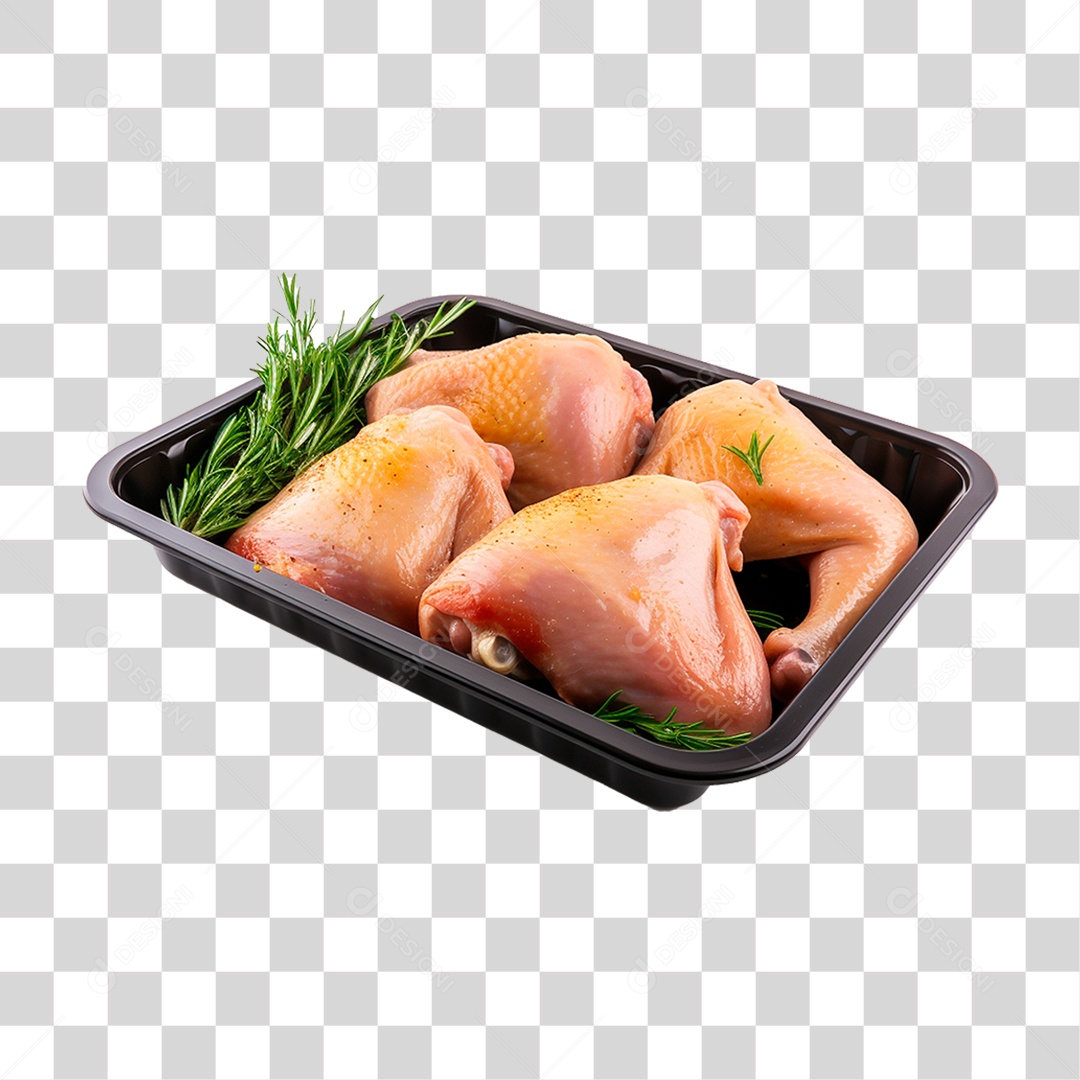 Bandeja com Coxas de Frango PNG Transparente