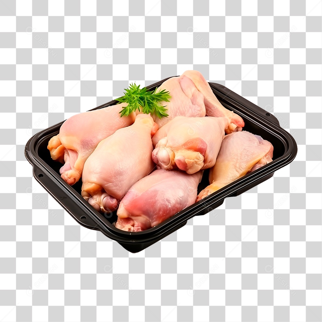 Bandeja com Coxas de Frango PNG Transparente