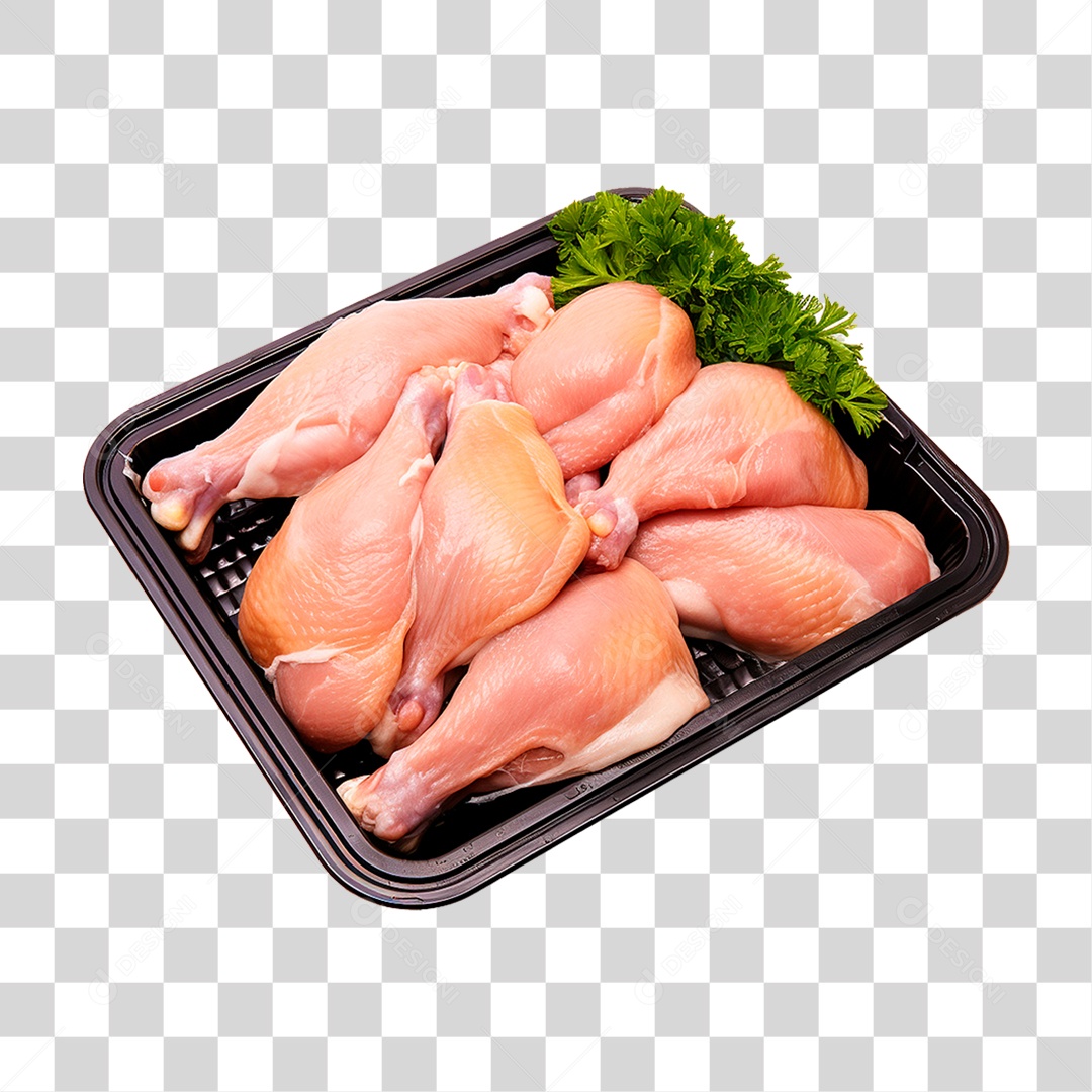 Bandeja com Coxas de Frango PNG Transparente