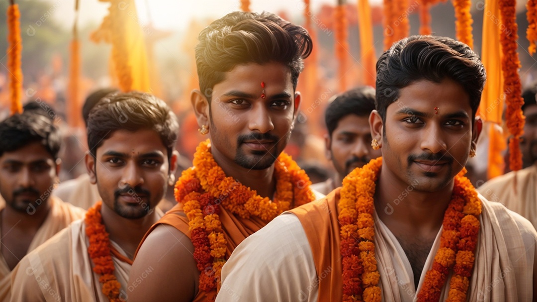 Plano de fundo do modelo ram navami para mídias sociais texto espacial IA generativa
