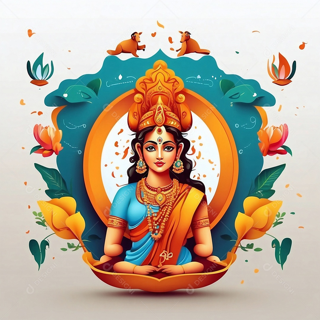 Plano de fundo do modelo ram navami para mídias sociais texto espacial IA generativa