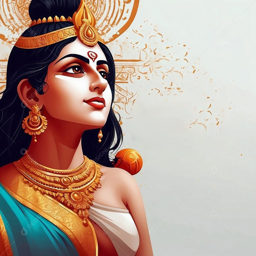 Plano de fundo do modelo ram navami para mídias sociais texto espacial IA generativa