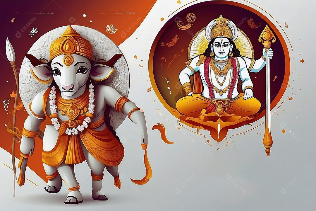 Plano de fundo do modelo ram navami para mídias sociais texto espacial IA generativa