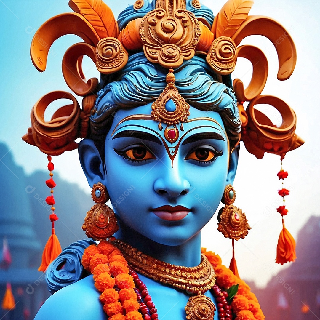 Plano de fundo do modelo ram navami para mídias sociais texto espacial IA generativa