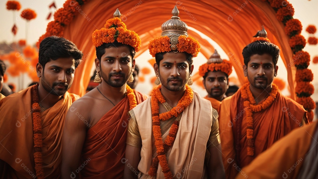Plano de fundo do modelo ram navami para mídias sociais texto espacial IA generativa