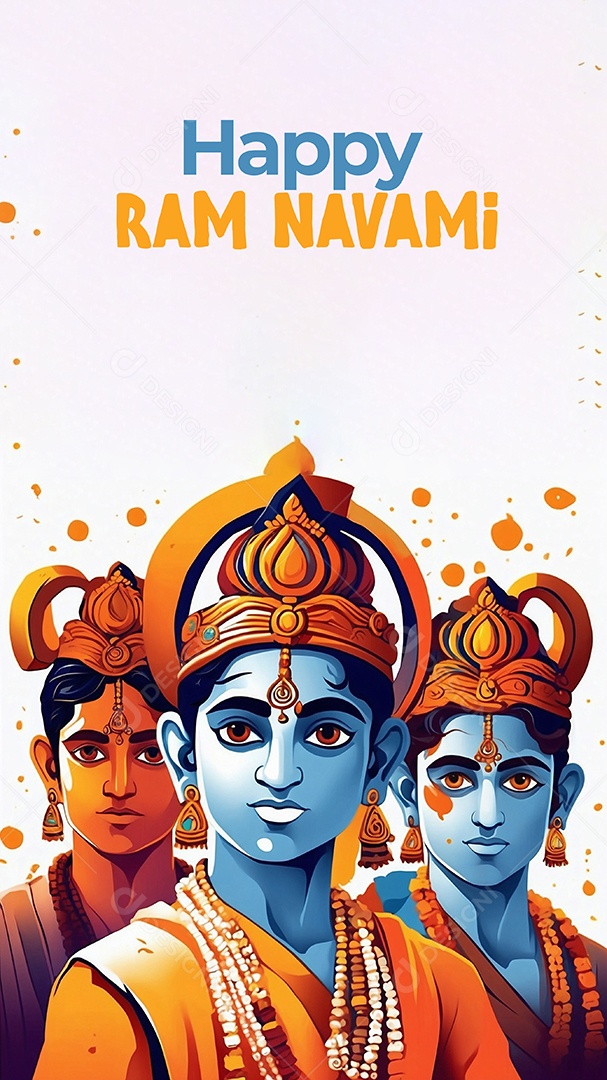 Plano de fundo do modelo ram navami para mídias sociais texto espacial IA generativa