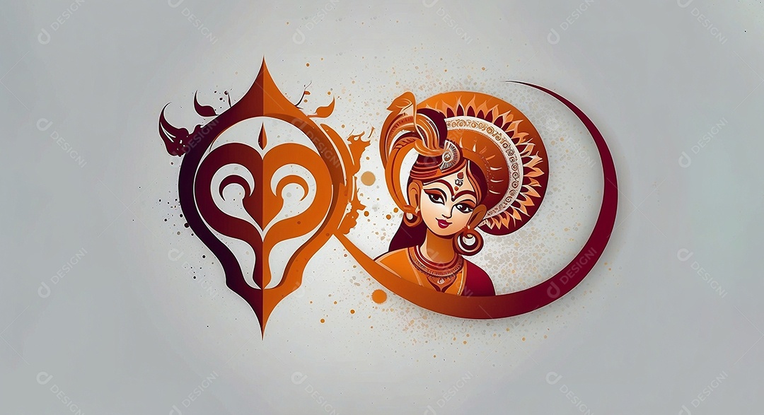 Plano de fundo do modelo ram navami para mídias sociais texto espacial IA generativa