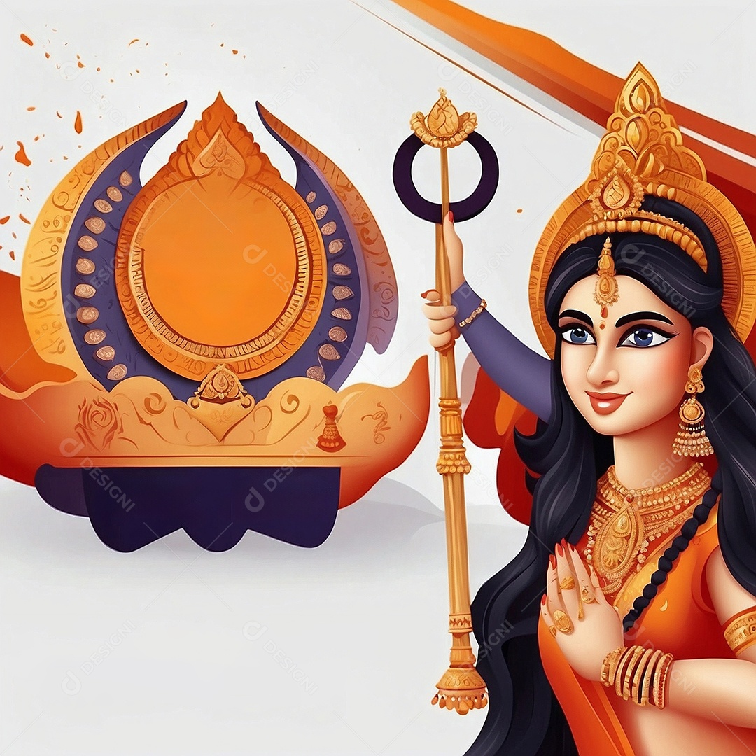 Plano de fundo do modelo ram navami para mídias sociais texto espacial IA generativa
