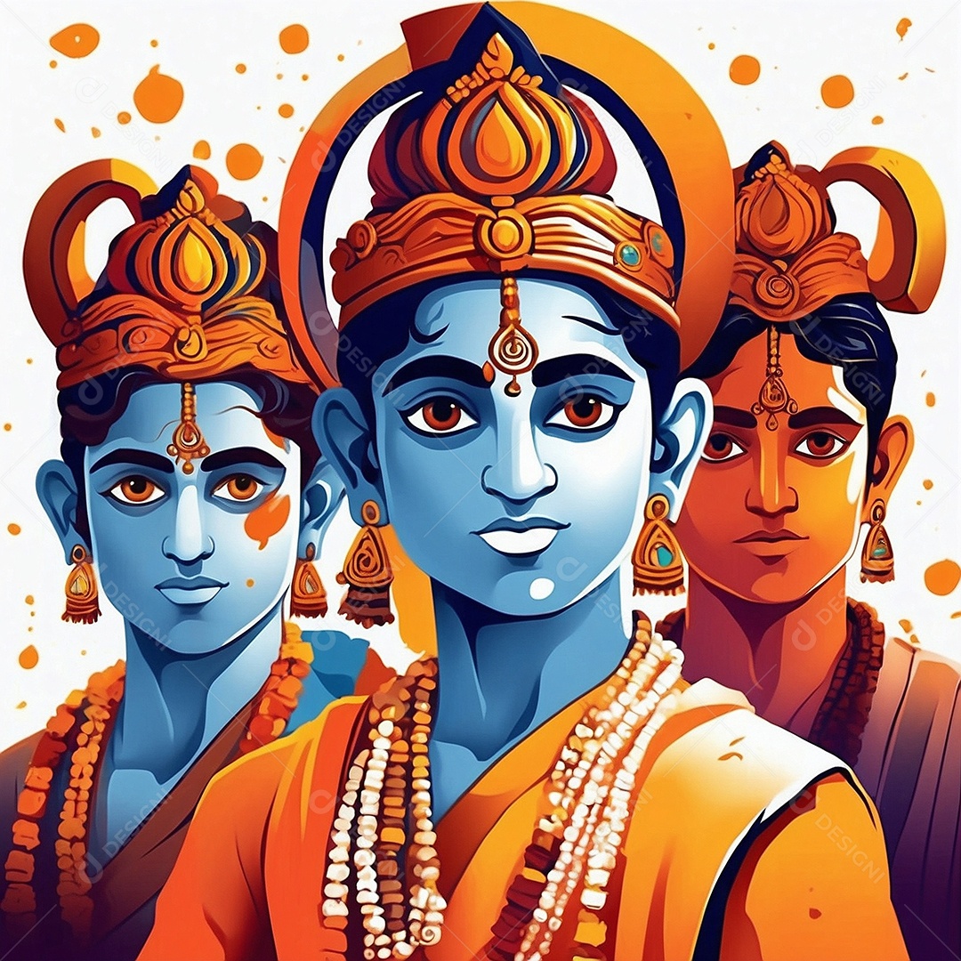 Plano de fundo do modelo ram navami para mídias sociais texto espacial IA generativa