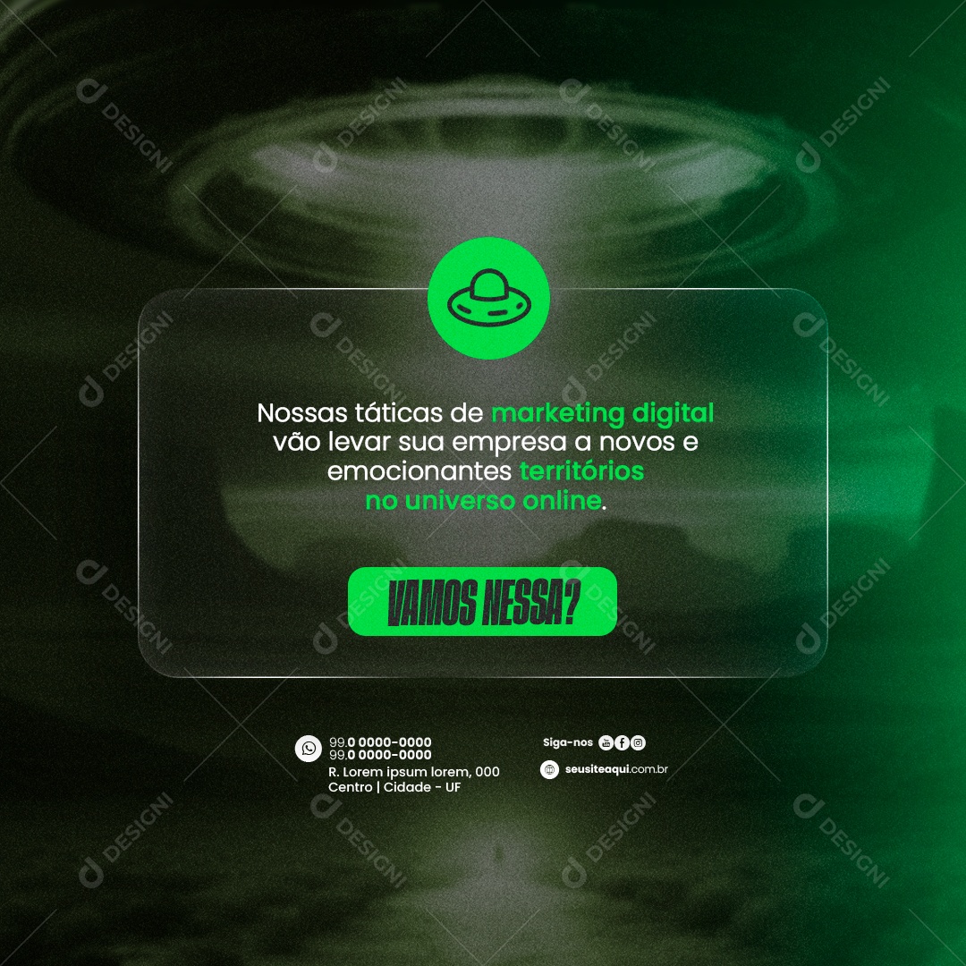 Nossas táticas de Marketing Digital Social Media PSD Editável