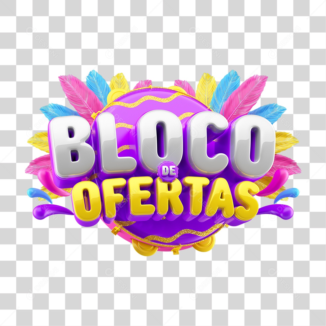 Selo 3D Bloco de Ofertas PNG Transparente