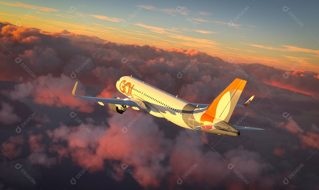 GOL Linhas Aéreas voando sobre as nuvens