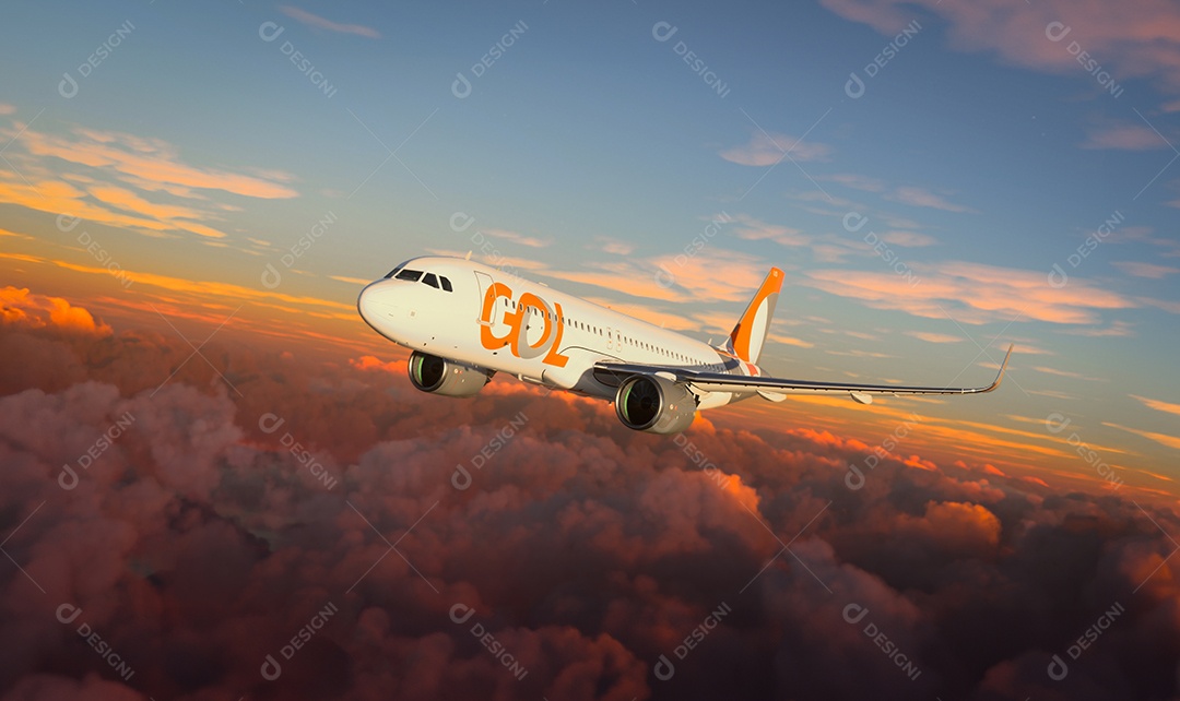 GOL Linhas Aéreas voando sobre as nuvens