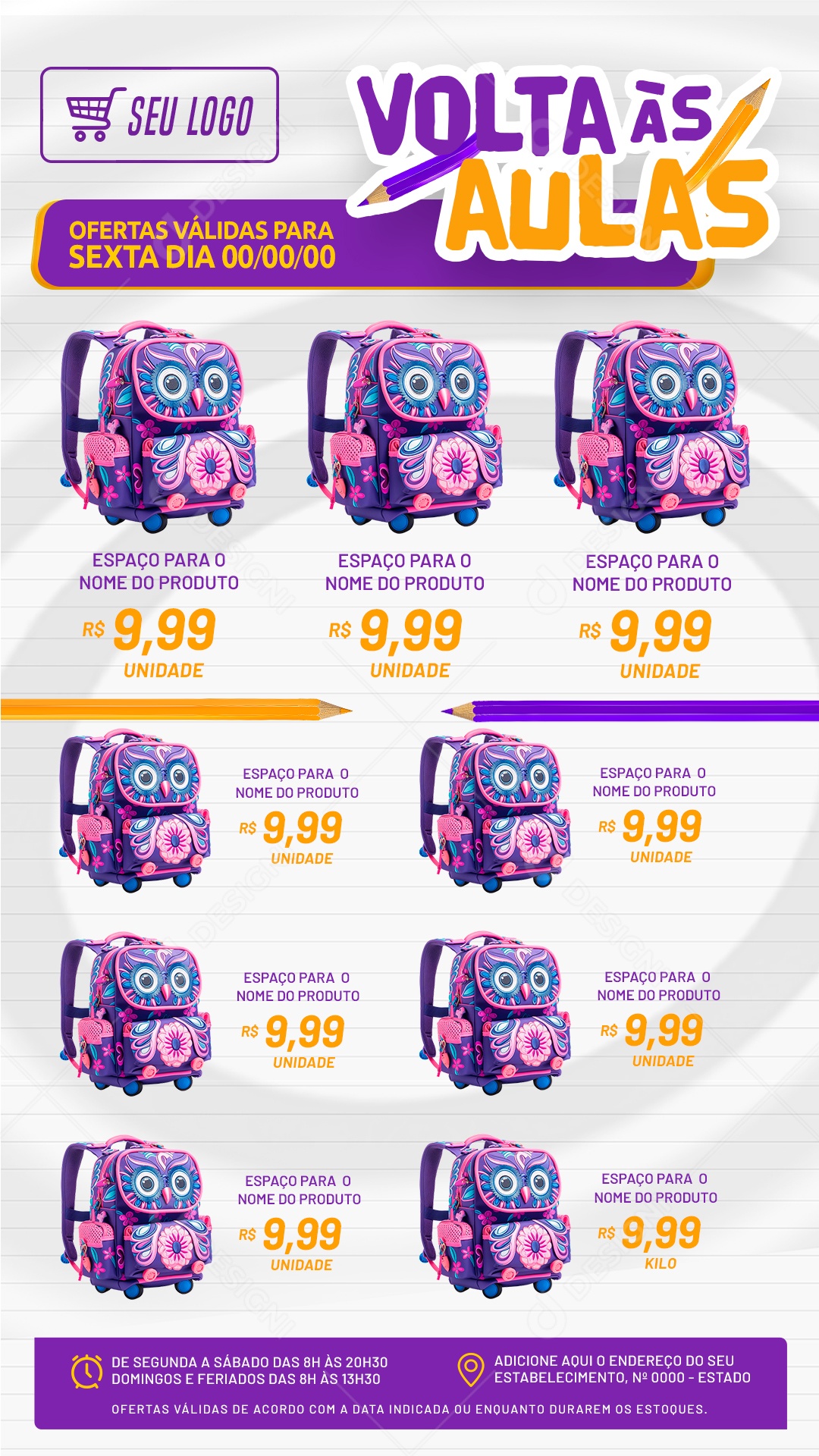 Story Volta às Aulas Social Media PSD Editável