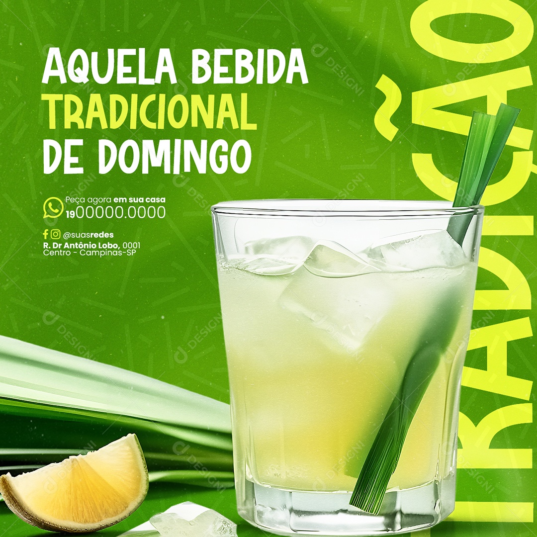 Garapeiro Aquela Bebida Tradicional de Domingo Social Media PSD Editável