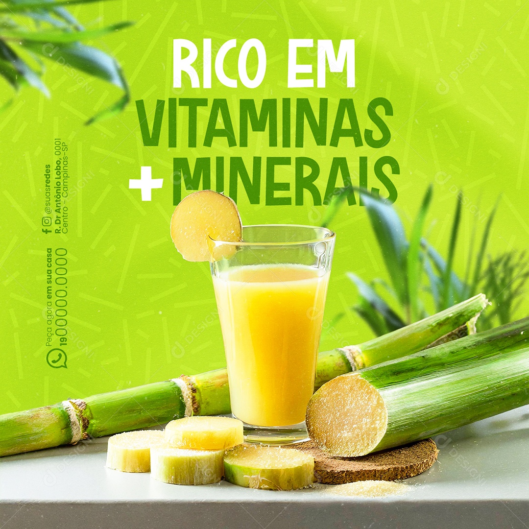 Garapeiro Rico em Vitaminas Minerais Social Media PSD Editável