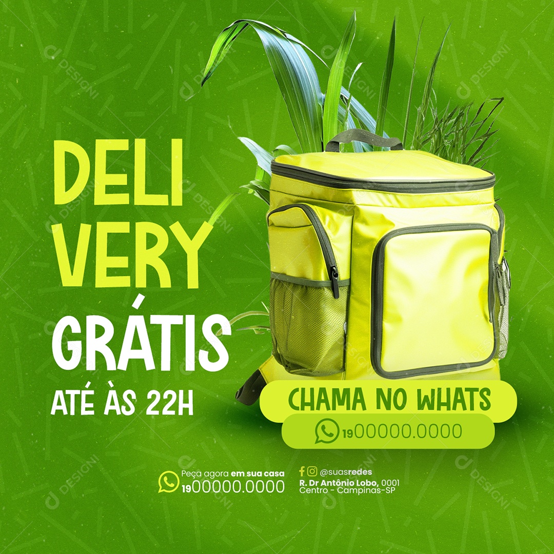 Garapeiro Delivery Grátis Chama no Whats Social Media PSD Editável
