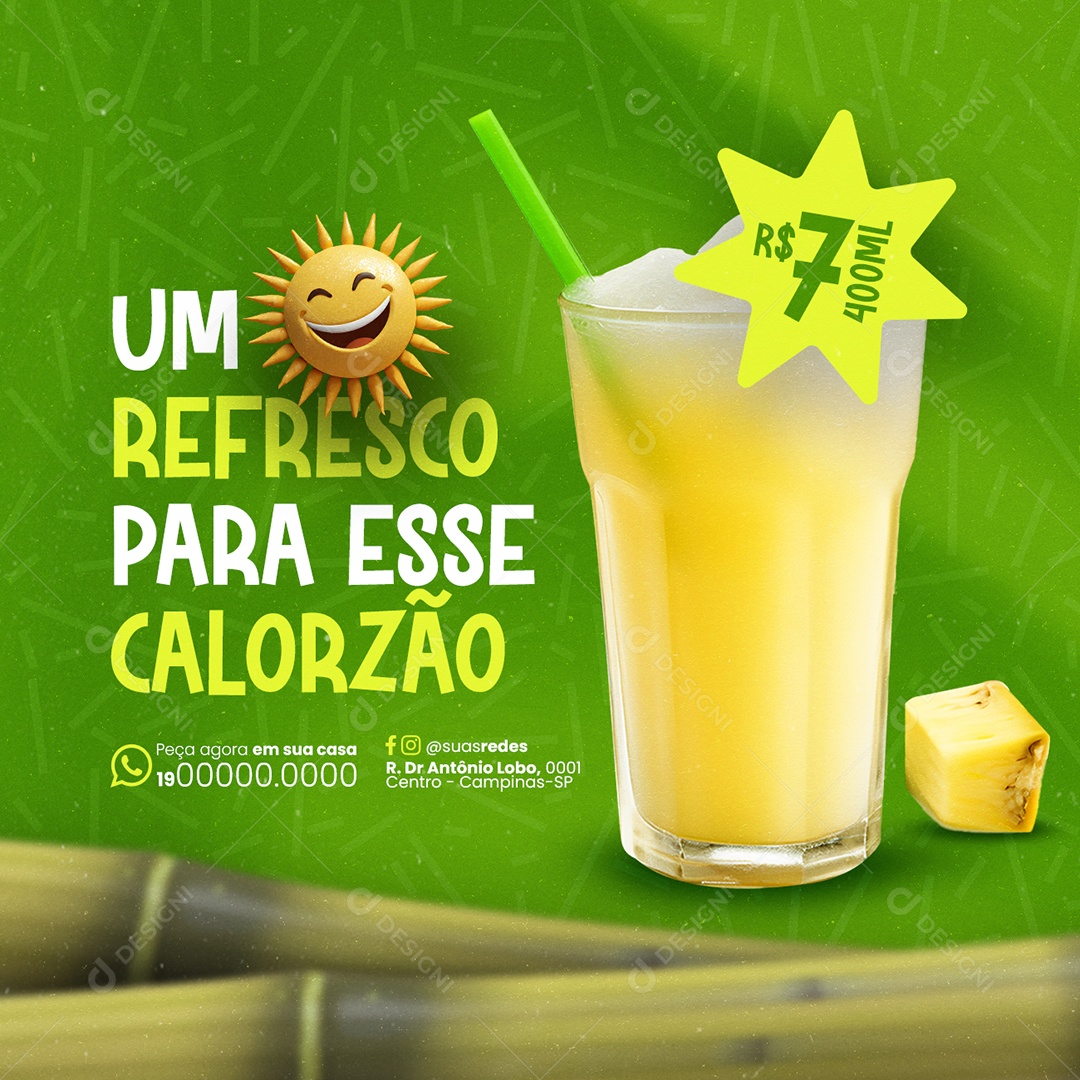 Garapeiro um Refresco para esse Calorzão Social Media PSD Editável