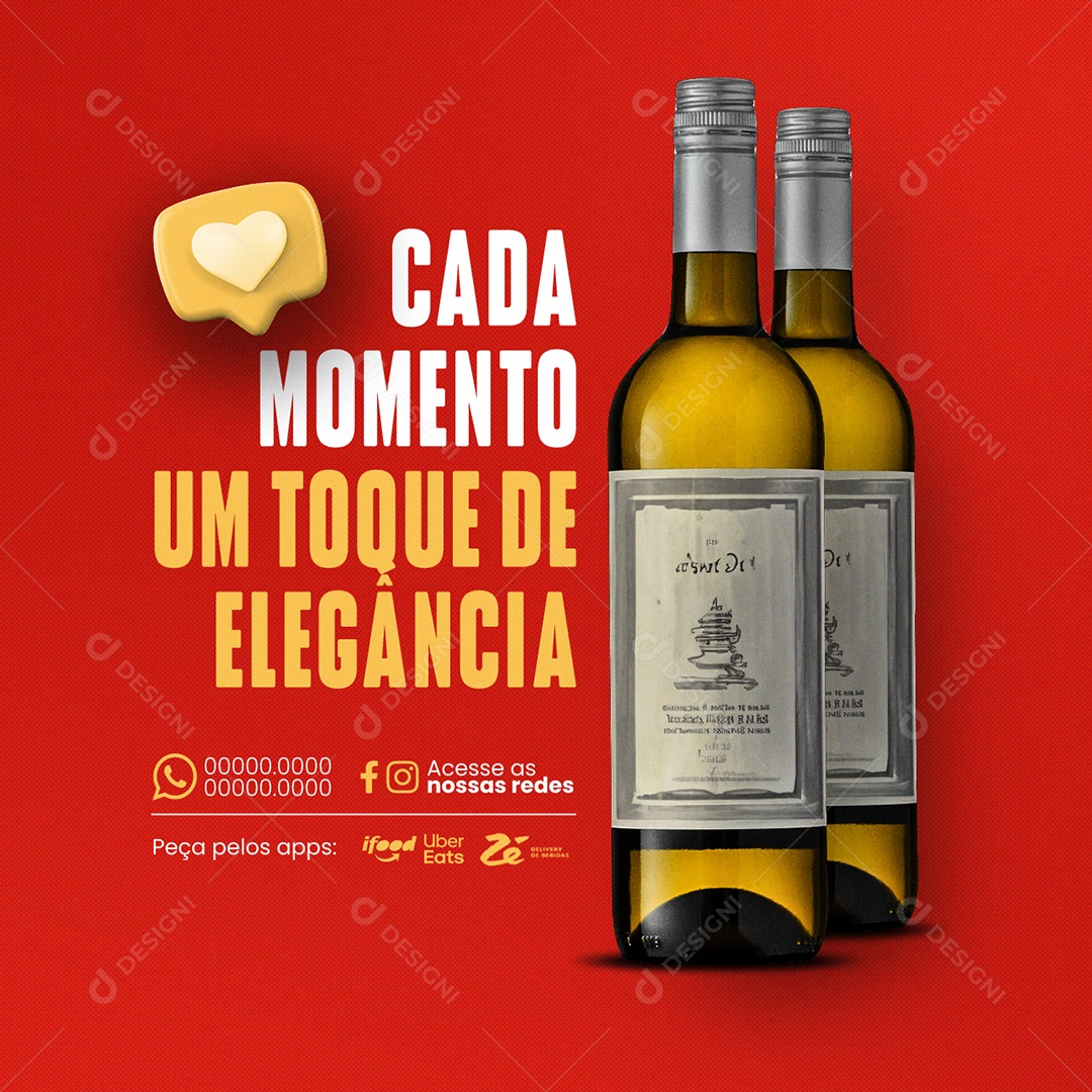 Adega Cada Momento um Toque de Elegância Social Media PSD Editável